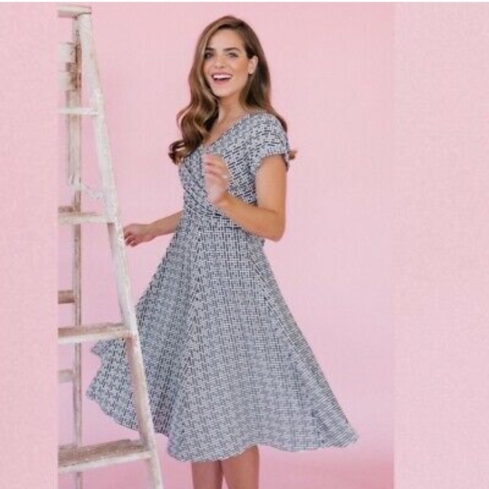 Gal Meets Glam Carson Gingham Bow Back Dress